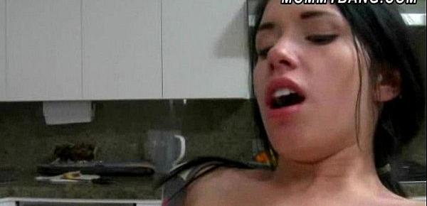  Kinky teen Callie Cyprus shared her BFs hard cock with her stepmom